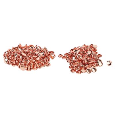 100 Sätze Metallnieten Nieten Roségold Starker Glanz Hohe Härte Metallleder-Nieten für DIY