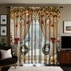 2 pieces of Classic twill weave Christmas decoration printed curtains   bedroom and living room   home decoration   room decoration