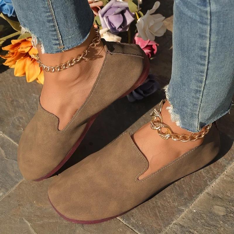 

Мода 2025 Мода Женская обувь Слипоны Женские балетки Носок круглой формы Повседневные Легкие Удобные Большого размера Бестселлер Балетки Низкий каблук 43