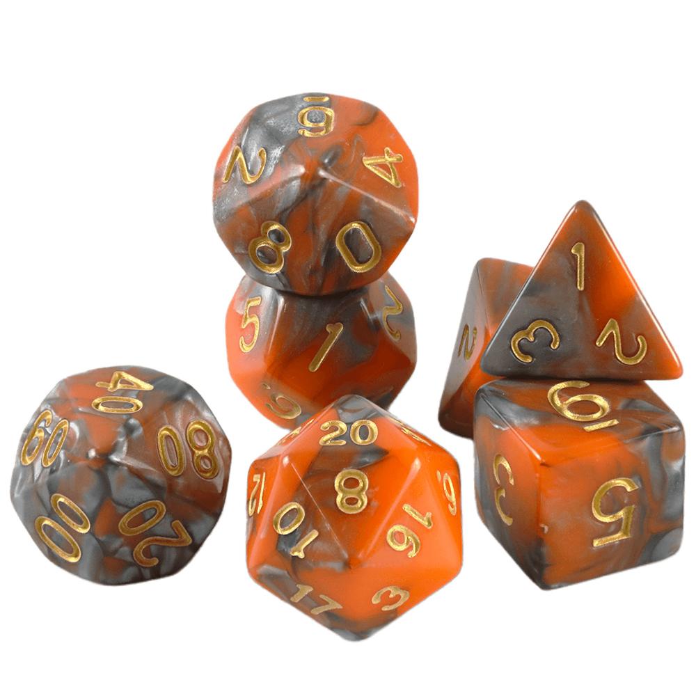 7 szt. Wielościenne kostki w mieszanych kolorach z tubą do DND TRPG RPG Cthulhu COC Gra planszowa Drużyna prowadząca Zestaw kości DND