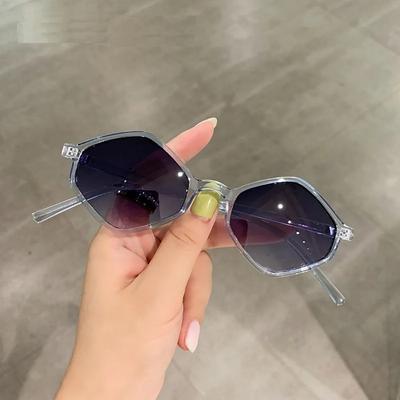 Sunglasses Women Rhombus Clear Blue Sun Glasses Irregular Vintage Small Frame Goggle Uv4 Ladies Oculos