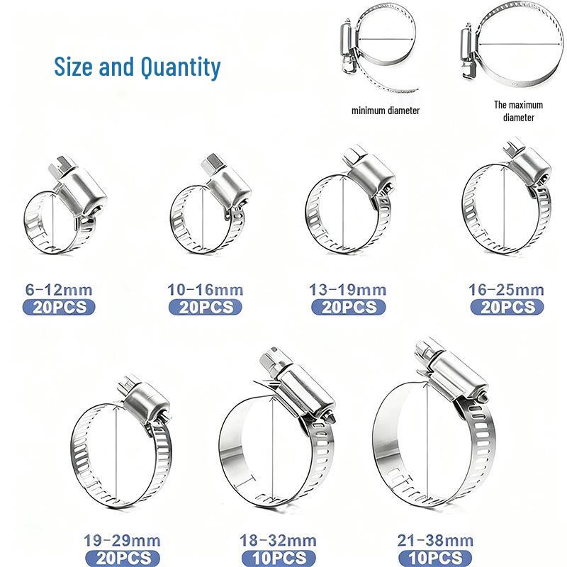 120PCS Adjustable Worm Gear Hose Clamps for Pipes