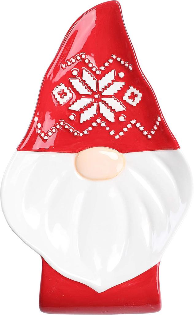Bico ceramiczna podstawka krasnal dekoracja świąteczna 19x11 cm czerwony