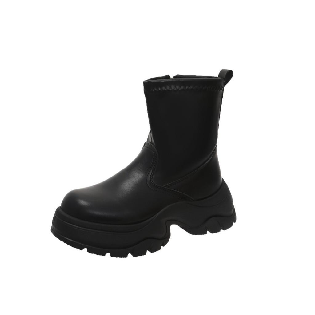 Skinny boots thick-soled Martin boots women's 2025 new autumn spice girls small medium tube short boots thick heel elastic boots