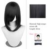 40cm Anime Synthetic White Purple Cosplay Wigs Short Green Hair Straight Silver Wig Pink Hairpiece Short Wig with Bangs