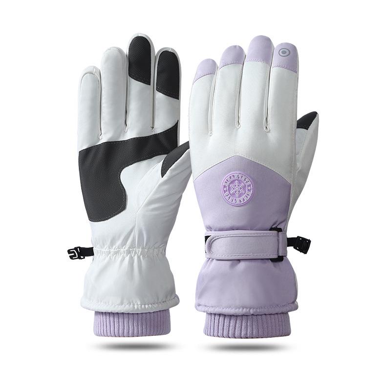 Unisex Winter Split-Finger Ski Gloves: Fleece-Lined, Touchscreen Compatible, Ideal for Cycling and Outdoor Activities