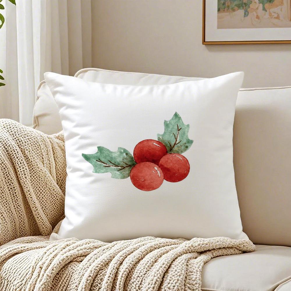 Cute Santa Claus Christmas Cushion Cover Linen Minimalist Soft for Sofa Bed Home Room Decor