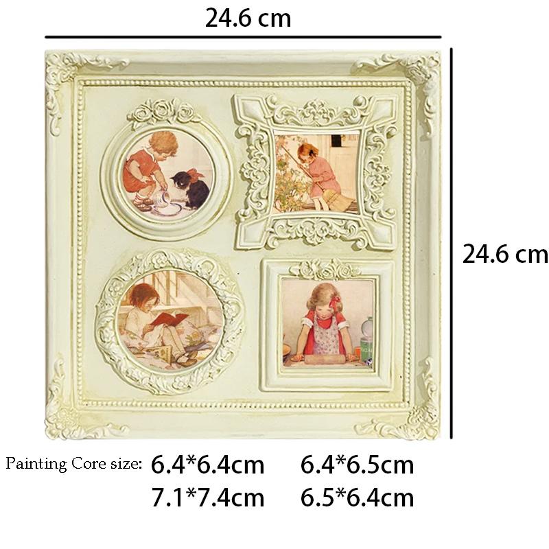 Vintage Ornaments European White Angel Embossed Resin Photo Frame Picture Frame Home Homestay Wall Decoration Pendant Gifts