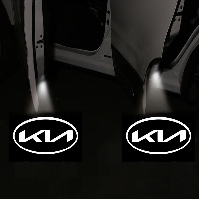 AANW1 2 Stück Auto Universell Drahtlos LED Projektionslampe Licht Für Kia picanto sportage cerato rio ceed soul Zubehör