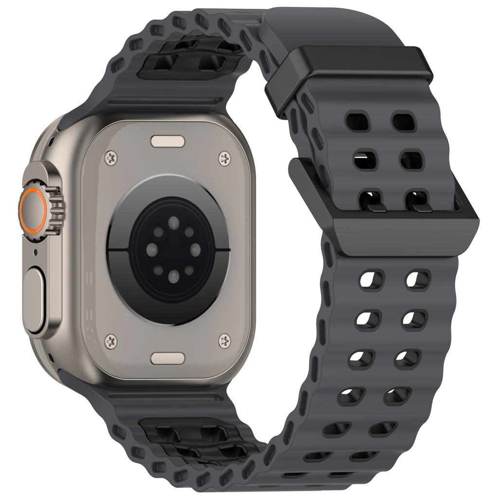 Ocean Silicone+Metal Buckle Strap For Apple Watch Band Ultra 3/2 49mm Sport Bracelet iWatch 11 10 9 8 7 6 SE 46mm 45mm 44mm Belt