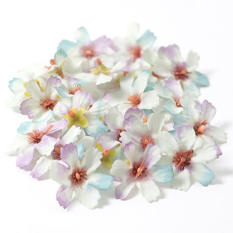 30/50Pcs Artificial Flowers Heads 4cm Silk Fake Flowers for Home Dceor Wedding Bride Decoration Craft Wreath Gifts Accessories