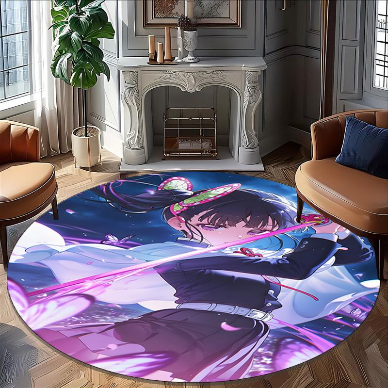 1pc Tsuyuri Kanawo Carpet, Round Rug, Comfortable, Suitable for Entryways, Living Rooms, Office, And Bedrooms, Christmas Decoration