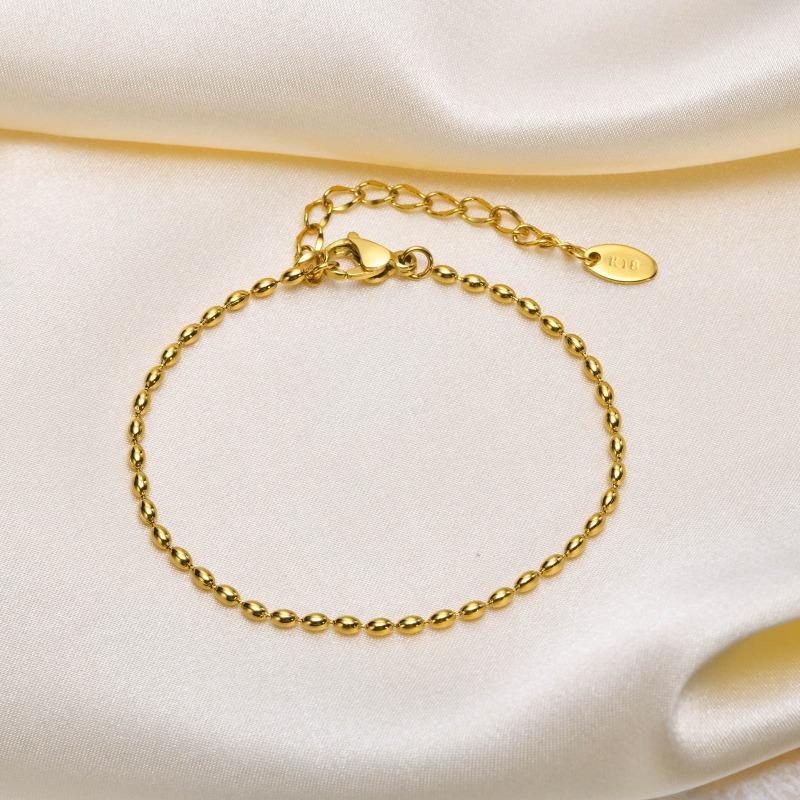 Luxury Stainless Steel Bracelet for Women, Gold Plated Roman Numeral Zircon Charm Party Jewelry