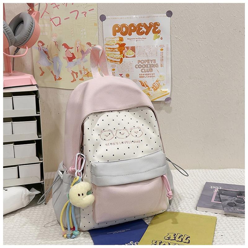 School bag female ins wind Korean version backpack contrasting colors Harajuku college wind campus junior high school students backpacking trip