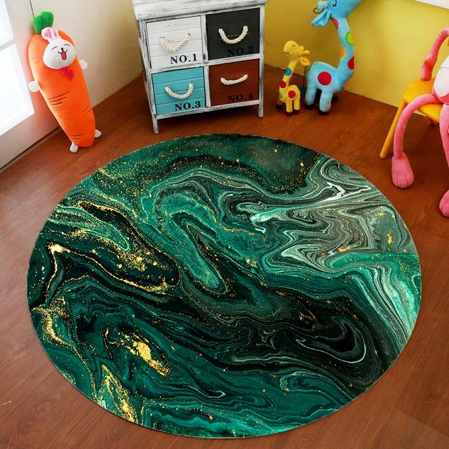 Marble Quicksand Round Carpet Office Chair Mat Computer Desk Mat Bedroom Decoration Living Room Mat Bedroom Coffee Table Mat