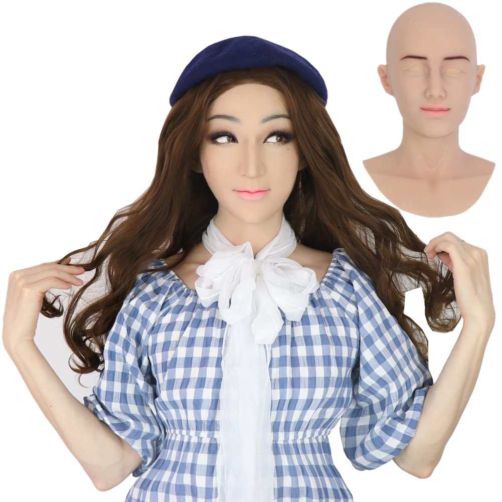 

Женский силиконовый силикон превращается в красивую без искусственной натуральной кожи азиатскую маску, маску для кроссдрессинга, маску, маску, маску для кроссдрессинга,