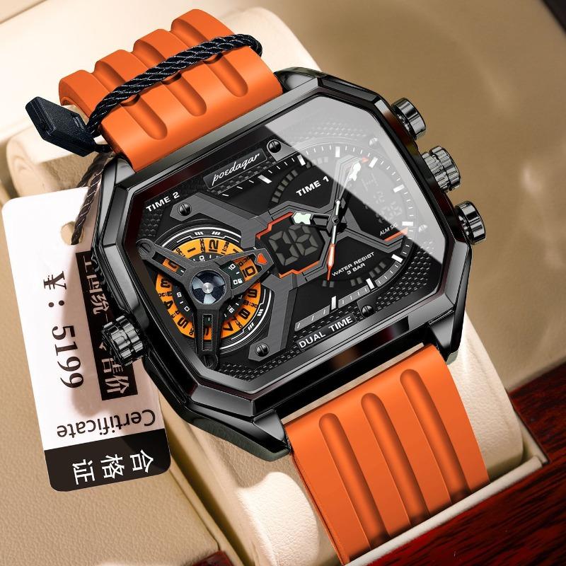 Men's watch multi-function three-movement fashion electronic watch