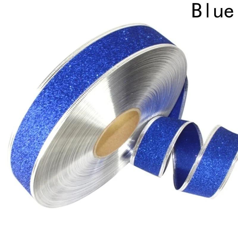 200cm Golden Edge Ribbon Weaving Single Face Satin Ribbon Packing Belt Wedding Christmas Decoration