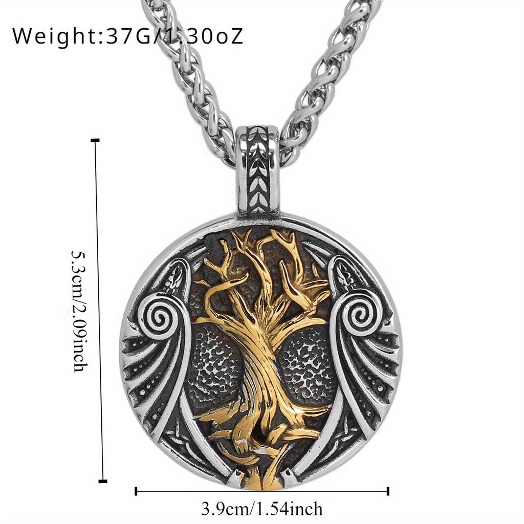 Retro Nordic Men's Life Tree Pendant - Fashionable Men's Life Tree Design Necklace