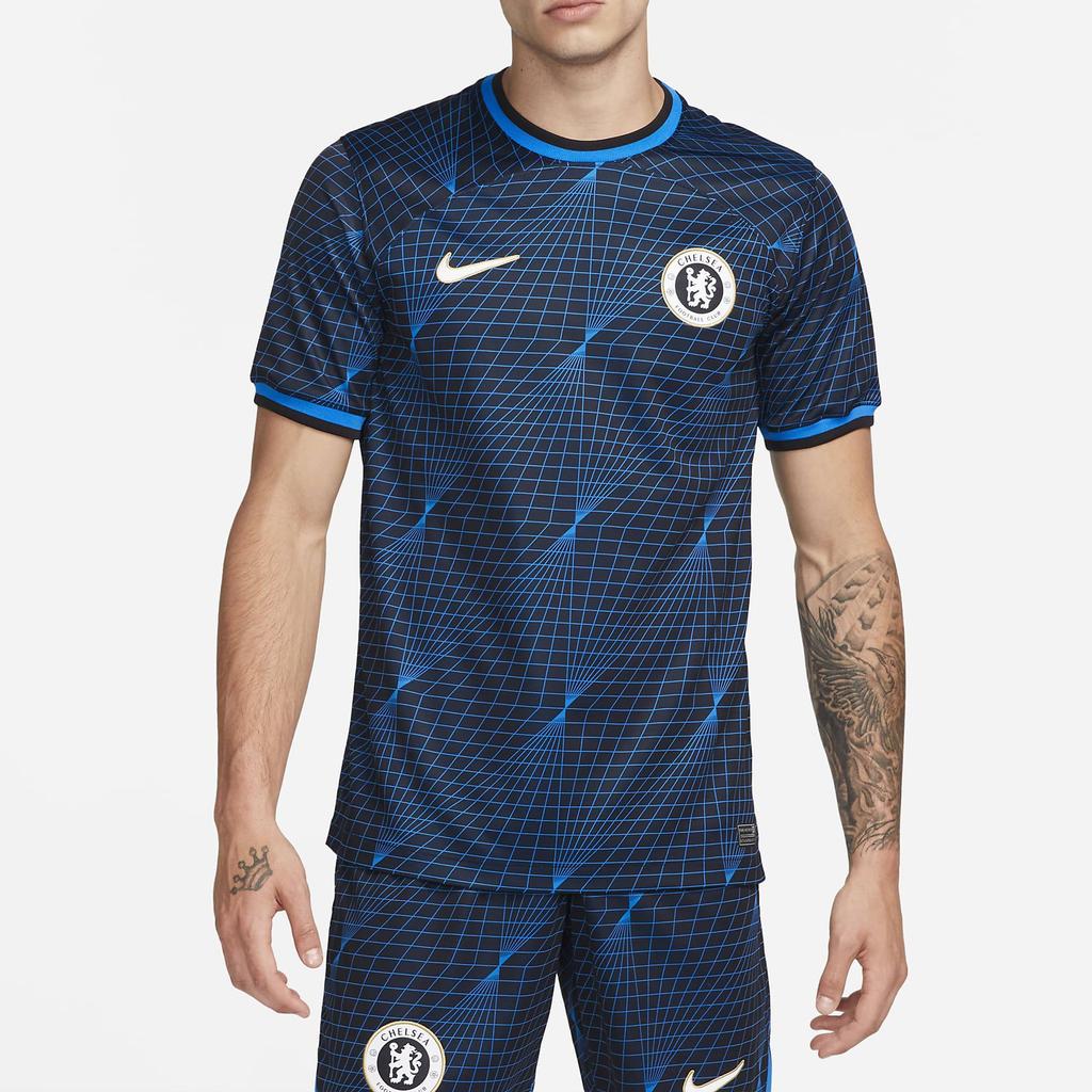Nike Chelsea FC 2023/24 Stadium Away Jersey With Logo Print Men Tops Blue DX2683-428