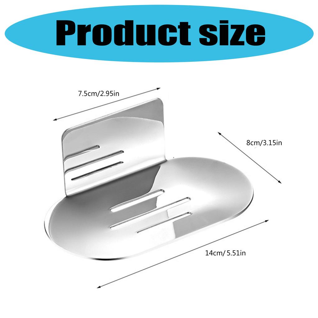 Stainless Steel Soap Dish Wall Mounted Bathroom Organizers Rusts Resistant Soap Tray For Countertop Shower Sink Storage
