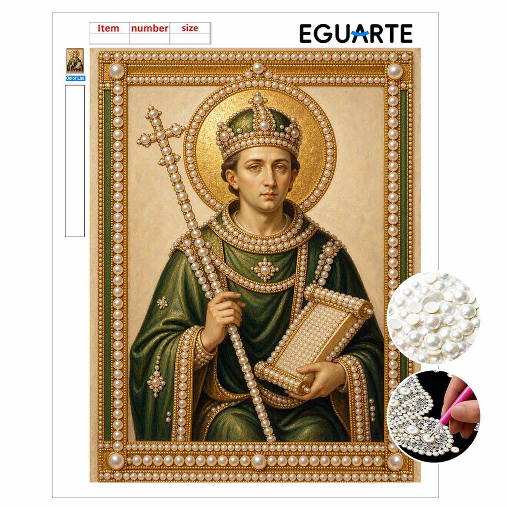 DIY 3D Pearl Diamond Painting Art Set Religious Saint King Portrait Home Decor Art Set Wall Art