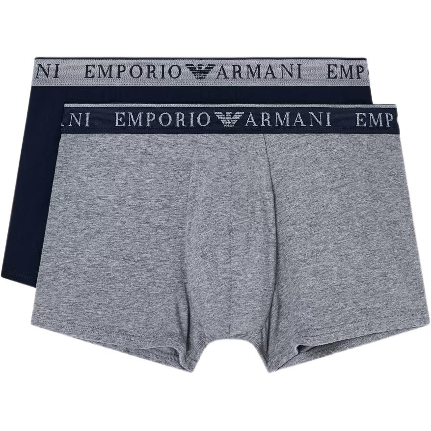 Emporio Armani Elastic Cotton Plain Knit Boxer Briefs Men underwear EM000252-AF10776-M8098 M