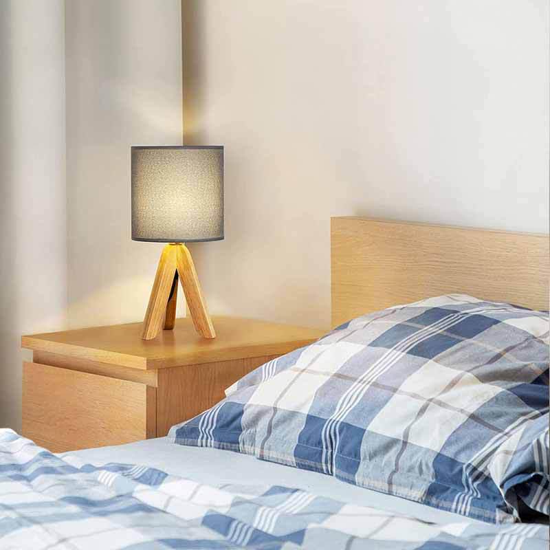 Modern Minimalist Wood Tripod Table Lamp for Hotel, Bedroom, or Study Room