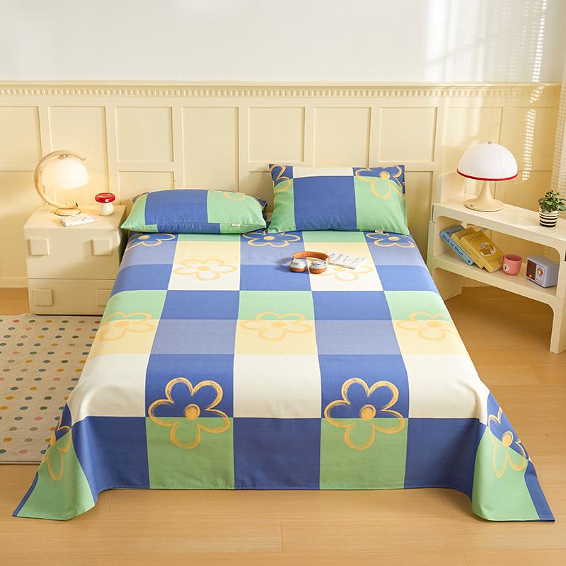 

Cotton Thickened Bed Sheet 1pc Plant Flowers Printed Single Double Top King Sheets Pure Cotton Single Size Kids Bed Linen High Quality 120x230cm 1pc