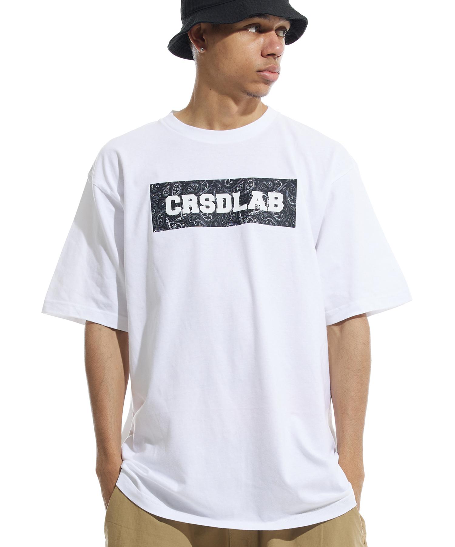 Cream Soda Lab Paisley Boxy Short Sleeve T-Shirt White Black Xl