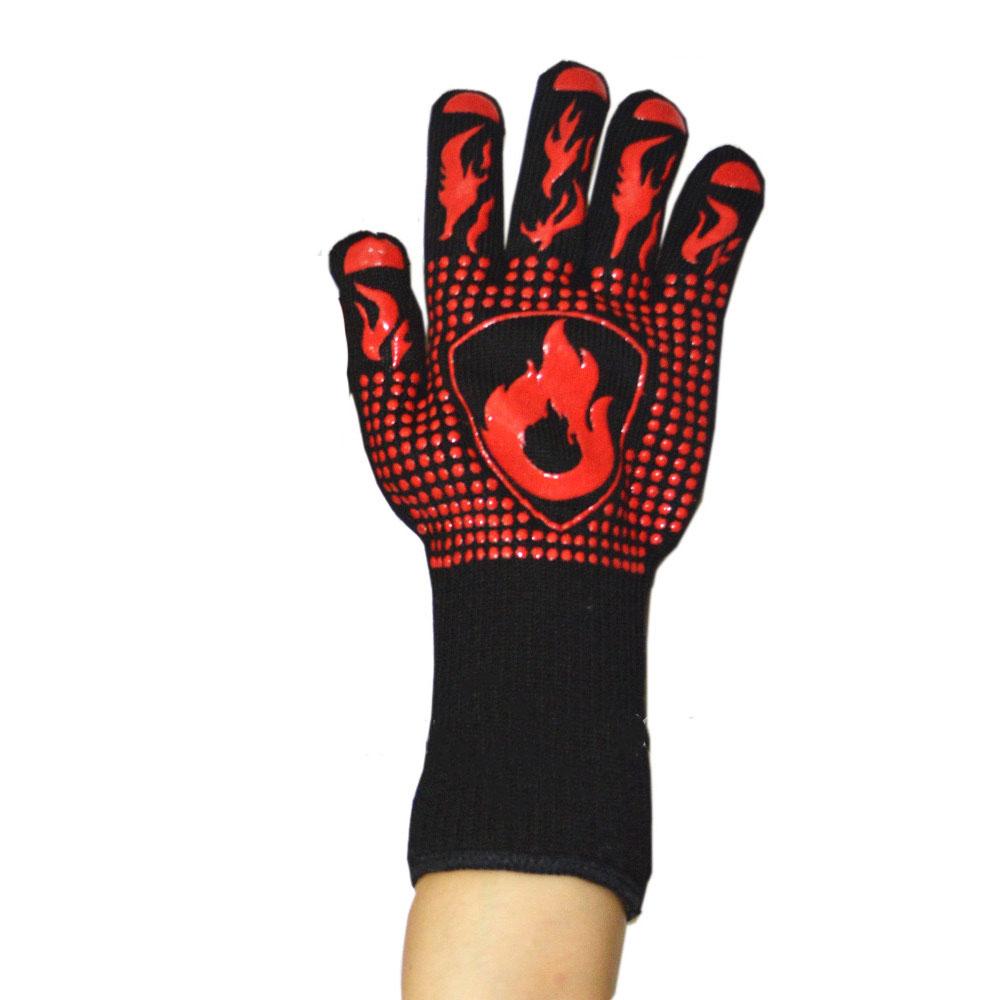 800℃ Heat Resistant Gloves BBQ Oven Mitts - Silicone Non-Slip Kitchen Baking Microwave Fireproof Grilling Gloves
