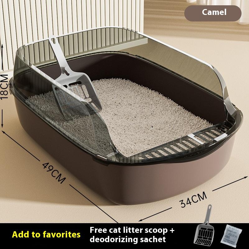 Semi-closed cat litter box oversized splash-proof thickened cat toilet pet supplies cat litter box oversized deodorant