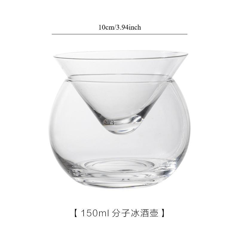 Luxury Crystal Glass Cocktail Set Martini Glass and Molecular Mixology Shaker Barware for Home Bar Party Supplies