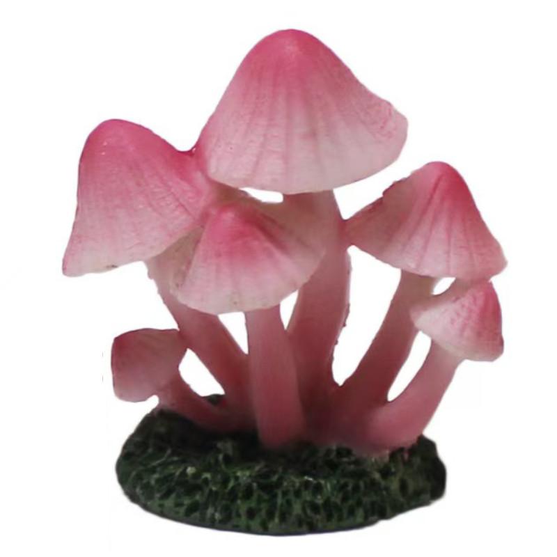 Micro Landscape Mushroom Resin Fungi Model With Faux Plants Decor Gifts Toy