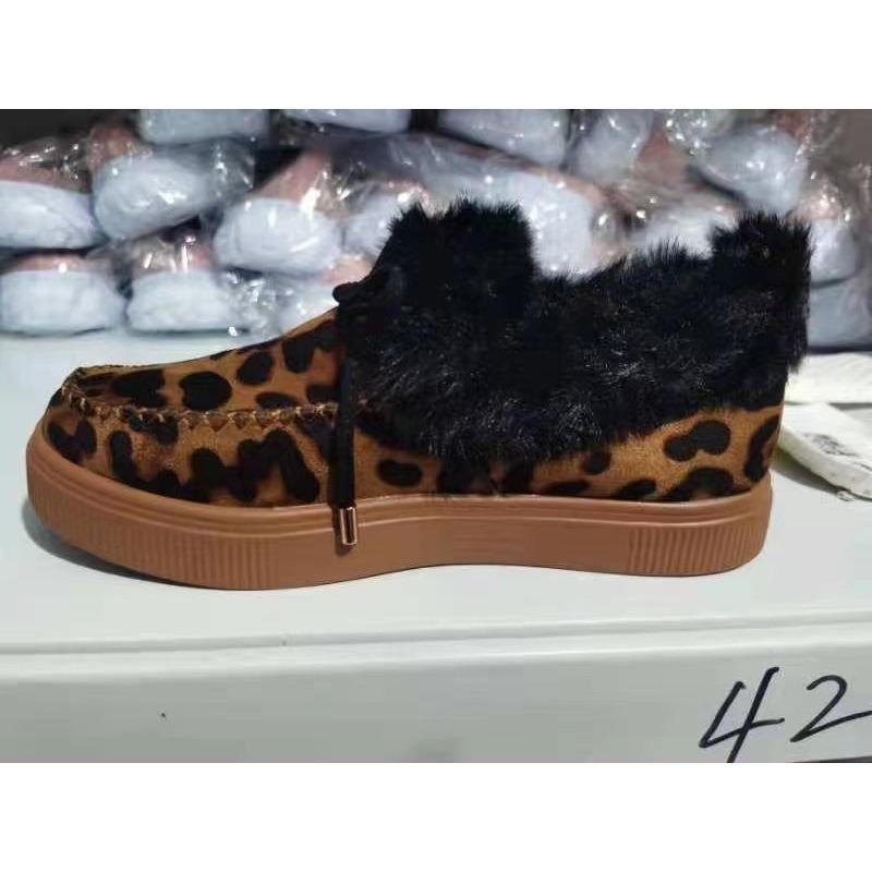 2 Autumn and Winter Round Head Thick-soled Warm Cotton Shoes Large Size Women's Shoes Bag Shoes Snow Boots Doudou Shoes