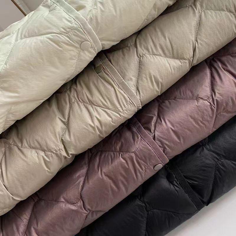 2023 Slim V-Ausschnitt Weißenten-Daunenjacke - Kurz, Warm, Übergröße Freizeitmantel