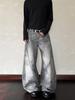 Amerikanische High Street D-Druck alte Dekonstruktion Säbel Jeans Herren Frühling und Herbst Nischen Design Locker Weite Hosen