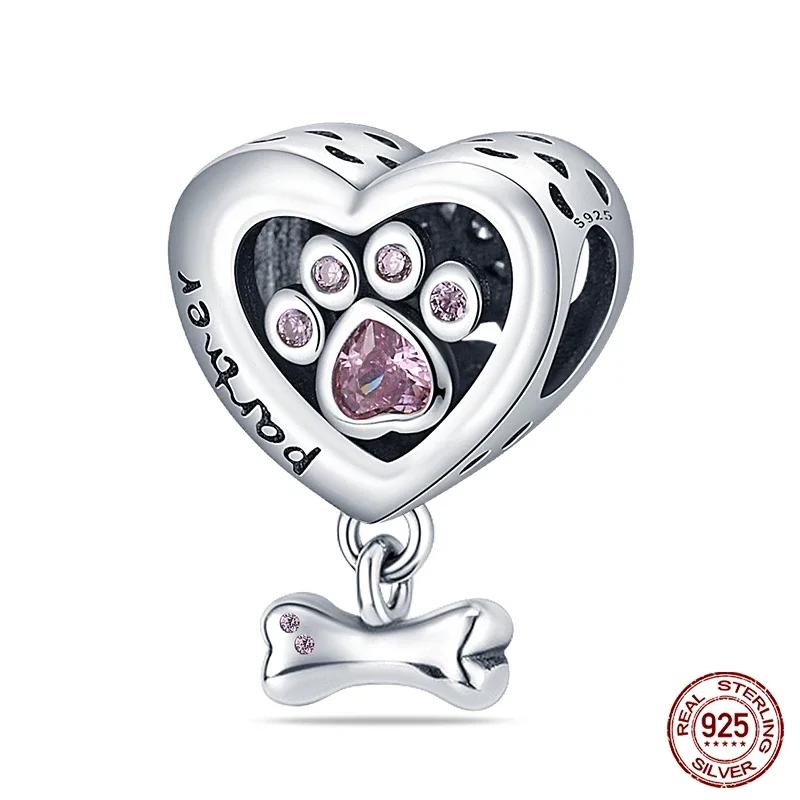 New Copper Romantic Heart Series Charms Beads Fit Original Bracelet Diy Mother'S Day Jewelry Gifts