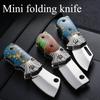 Flat Head Mini Folding Knife Outdoor Camping Survival Tool Portable Hanging Decoration Folding Knife
