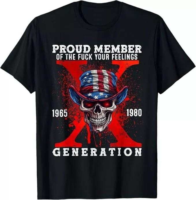 2025/Proud Member Of Your Feelings Horror Skull X Generation T-Shirt Unisex T-Shirt L