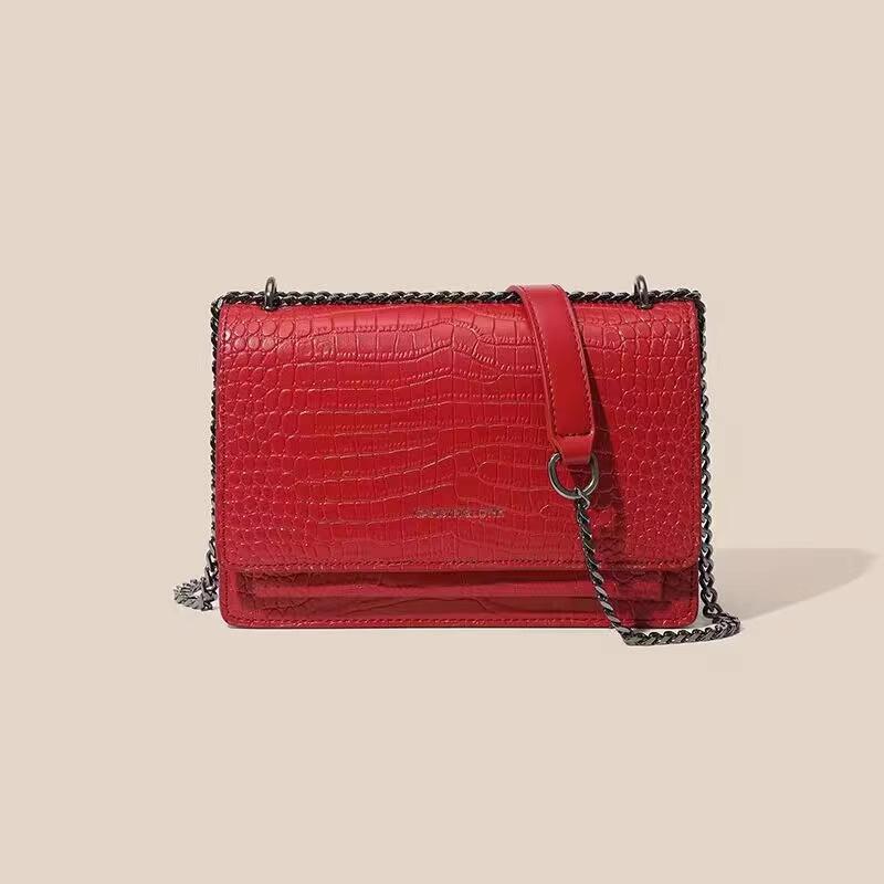 

Women s Bag, High-end Leather Small Square Bag, New Trendy Spring and Summer Light Luxury Versatile Single Shoulder Crossbody Women s Bag червоний