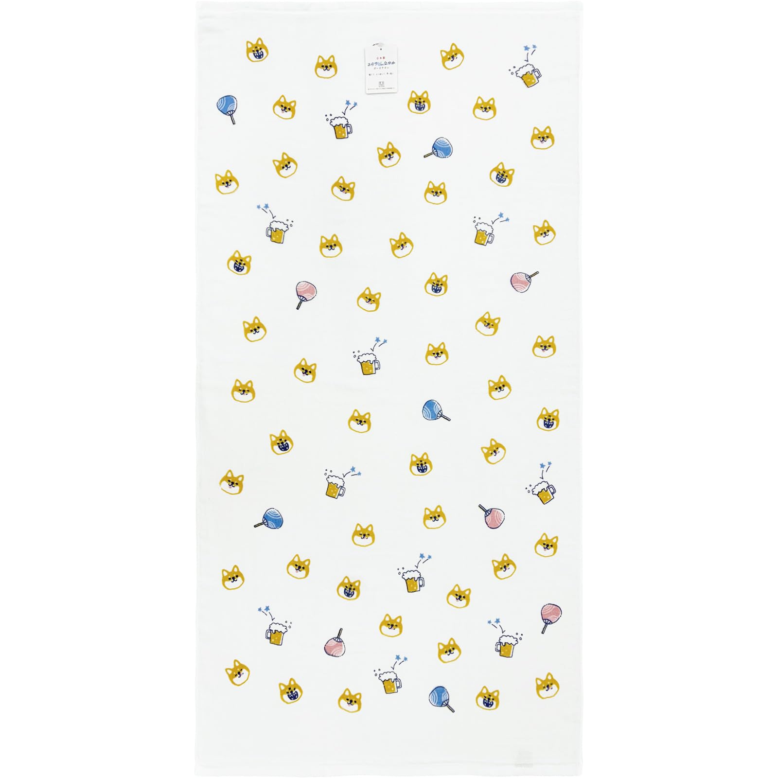 Hayashi Bath 60 x 120 Senshu Gauze Mameshiba Summer BP206505 Towel, Approx. cm, Pile, Design,
