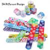 Twister.CK 34ks Party Favors Set, 30ks Slap Bracelets (15 vzorů) a 4ks samolepek, herní ceny,