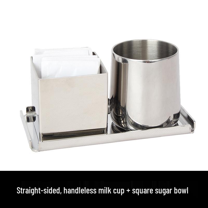 Stainless Steel Sugar Bowl and Milk Cup Set for Restaurant and Hotel Use
