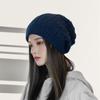 Women Winter Warm Knitted Newborn Hat Large Head Small Face Versatile Ear Protection Fashion Wool Pile Hat