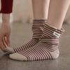 Wide-mouthed Socks for Autumn and Winter, Flared Flared Striped Socks, Women's Fabric Label Pile Socks, Women's Loose Mid-calf Socks