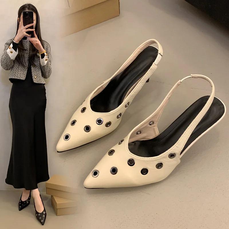 Spring Autumn New Women's Luxury High Heels Pointed Fine Heels Leopard Pattern Single Shoes Breathable Casual High Heels