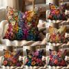 Stunning Colorful Floral Cushion Cover Multi-Scene Pillow Cover for Home & Car - Reversible, Soft & Durable for Daily Use