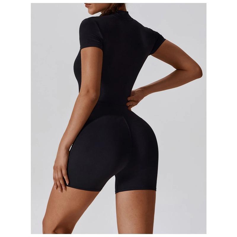 Women's Fashion Casual Solid Color Print Summer Spring Short Sleeve V-Neck Bodysuits