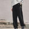 Li Ning Sports Lifestyle Series Solid Color Cuffed Fleece Warm Knitted Sweatpants Men Bottoms Black AKLTB27-5